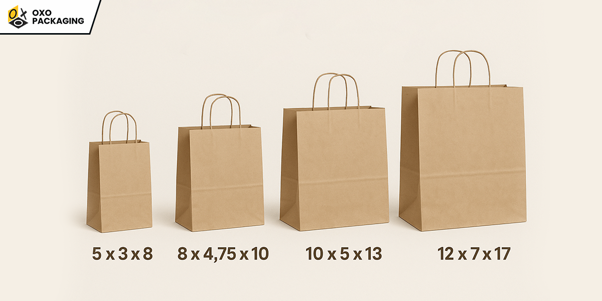 takeout paper bags sizes in inches