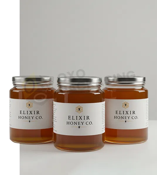 Custom Printed Glass Honey Jars
