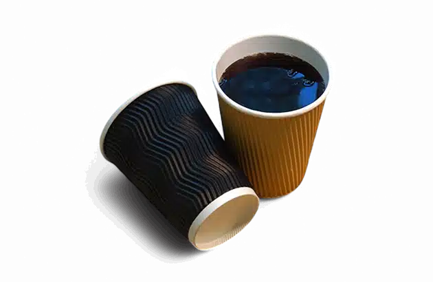Custom Printed Ripple Wall Coffee Cups Packaging