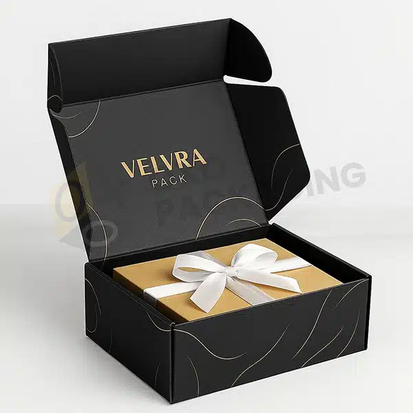 custom black corrugated shipping boxes