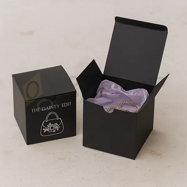 custom black tuck packaging boxes