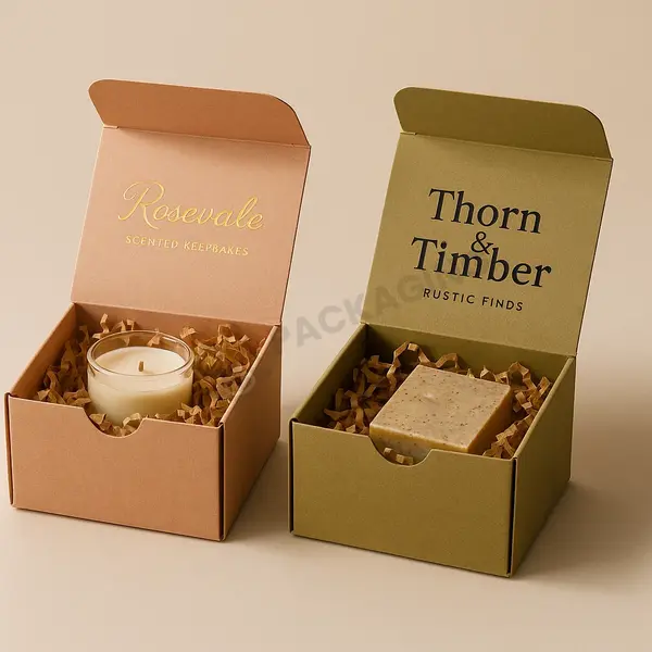 One Piece Color Tinted Kraft Tuck Top Gift Boxes