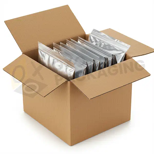 custom printed mylar bag with box